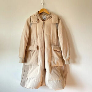 JNBY Wool Duck Down Oversized Outdoor  Winter Coat Jacket Cream Sz S